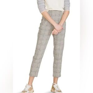 Veronica Beard Women’s Zeenat Plaid Cropped Trouser Pants Tan & Black Sz 2